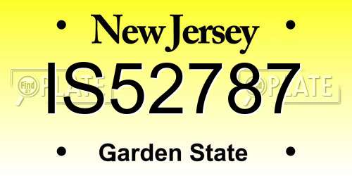 IS52787 New Jersey License Plate