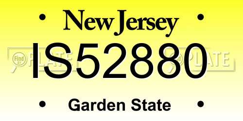 IS52880 New Jersey License Plate