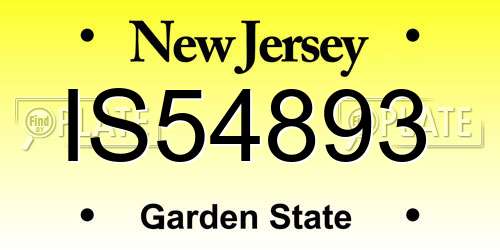 IS54893 New Jersey License Plate