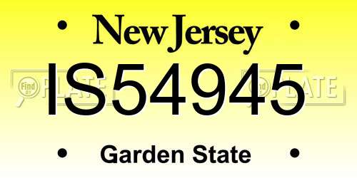 IS54945 New Jersey License Plate