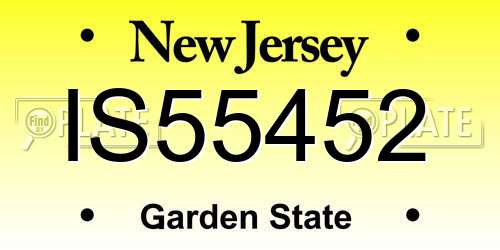 IS55452 New Jersey License Plate
