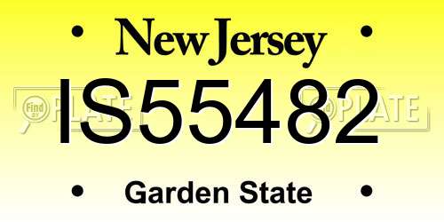 IS55482 New Jersey License Plate