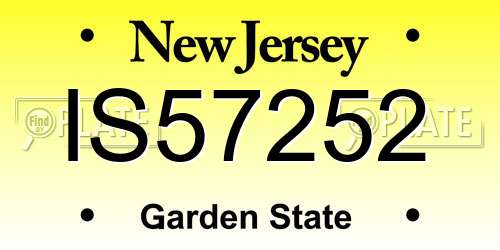 IS57252 New Jersey License Plate