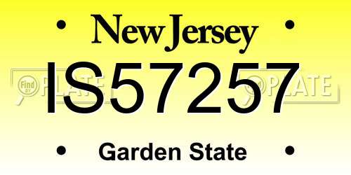 IS57257 New Jersey License Plate