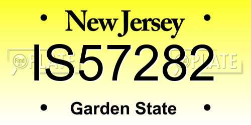 IS57282 New Jersey License Plate