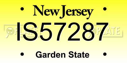 IS57287 New Jersey License Plate
