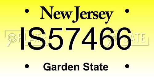 IS57466 New Jersey License Plate