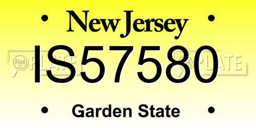 IS57580 New Jersey License Plate