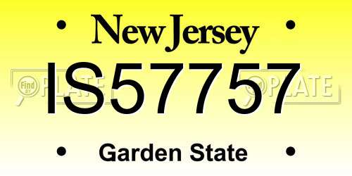 IS57757 New Jersey License Plate