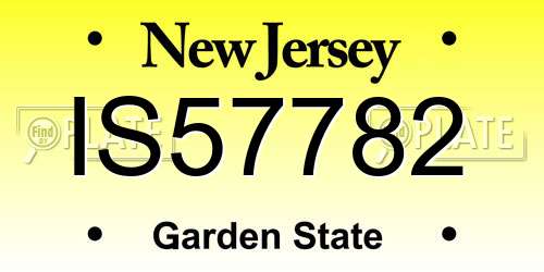 IS57782 New Jersey License Plate
