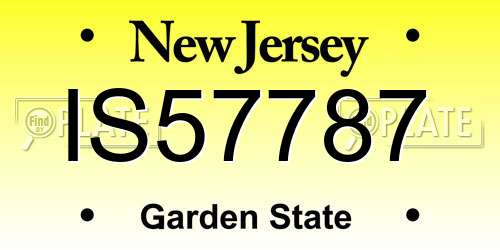 IS57787 New Jersey License Plate