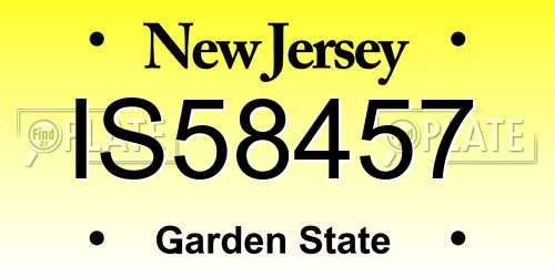 IS58457 New Jersey License Plate