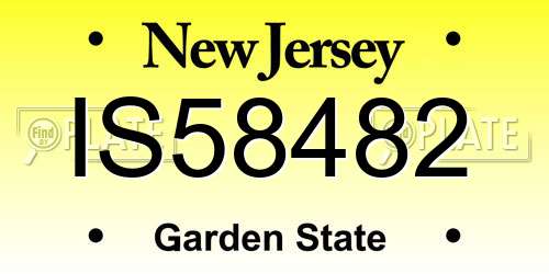 IS58482 New Jersey License Plate