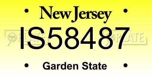 IS58487 New Jersey License Plate