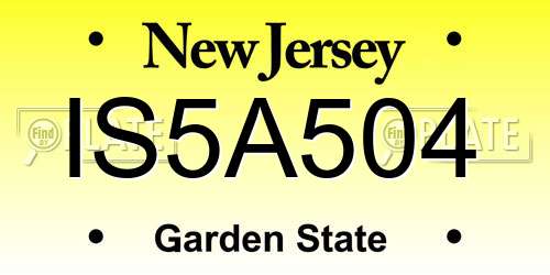 IS5A504 New Jersey License Plate
