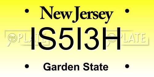 IS5I3H New Jersey License Plate