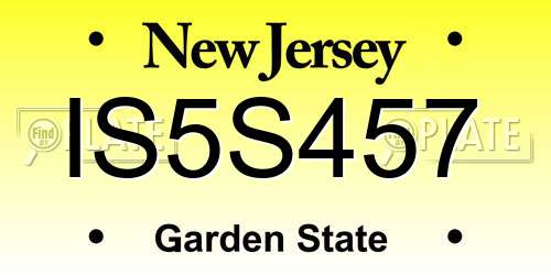 IS5S457 New Jersey License Plate