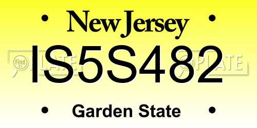 IS5S482 New Jersey License Plate