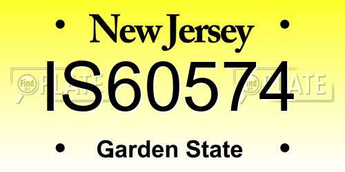 IS60574 New Jersey License Plate