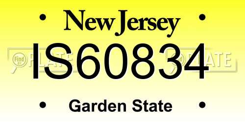 IS60834 New Jersey License Plate