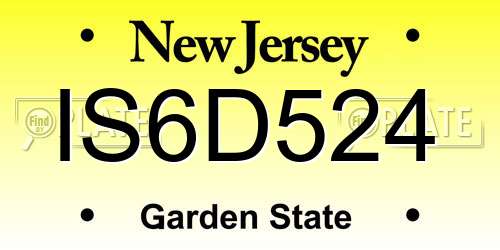 IS6D524 New Jersey License Plate