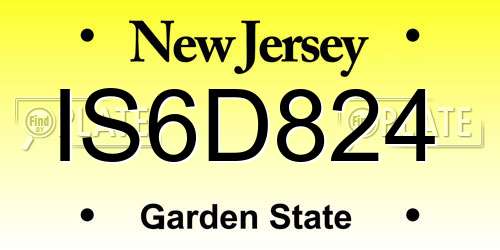 IS6D824 New Jersey License Plate