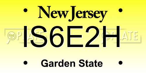 IS6E2H New Jersey License Plate