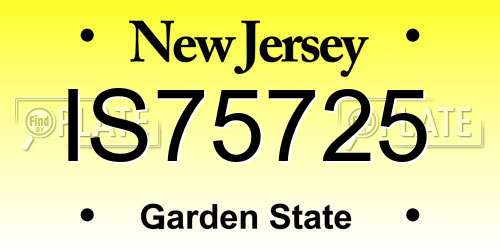 IS75725 New Jersey License Plate
