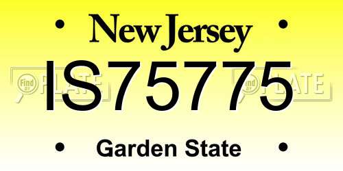 IS75775 New Jersey License Plate