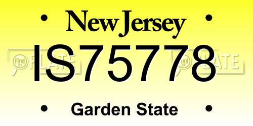 IS75778 New Jersey License Plate