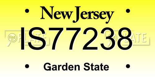 IS77238 New Jersey License Plate