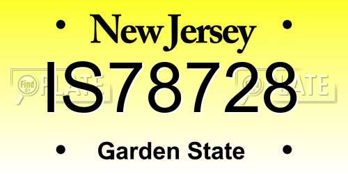 IS78728 New Jersey License Plate