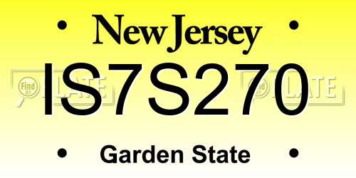 IS7S270 New Jersey License Plate