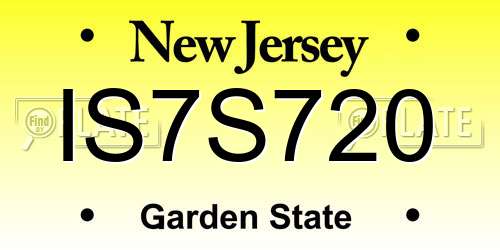 IS7S720 New Jersey License Plate