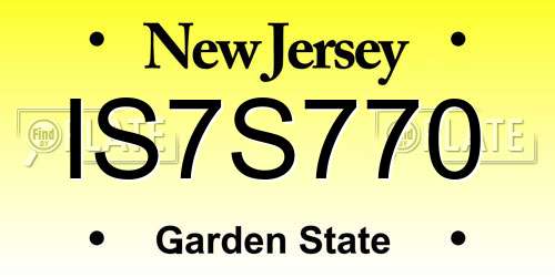 IS7S770 New Jersey License Plate