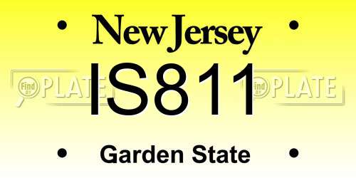 IS811 New Jersey License Plate