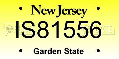 IS81556 New Jersey License Plate