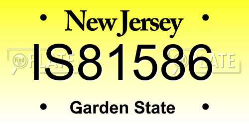 IS81586 New Jersey License Plate