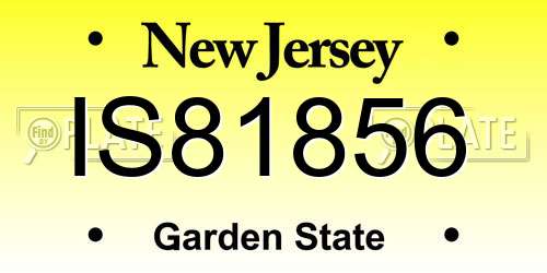 IS81856 New Jersey License Plate