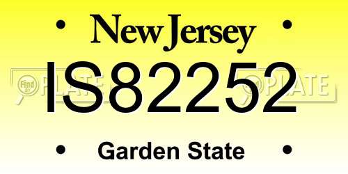 IS82252 New Jersey License Plate