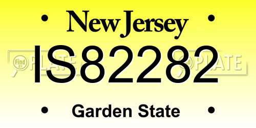 IS82282 New Jersey License Plate