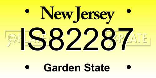 IS82287 New Jersey License Plate