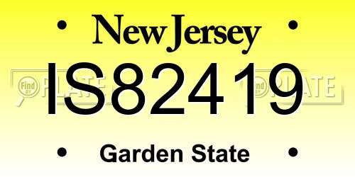 IS82419 New Jersey License Plate