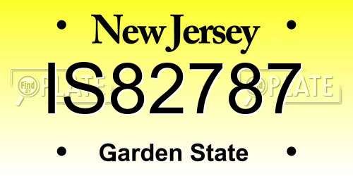 IS82787 New Jersey License Plate