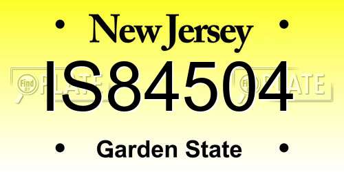 IS84504 New Jersey License Plate