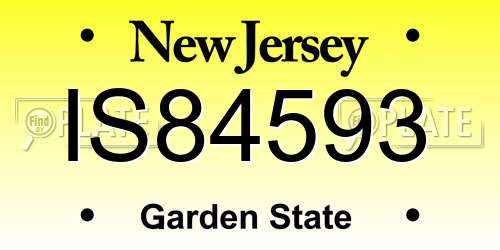 IS84593 New Jersey License Plate