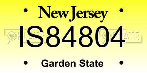 IS84804 New Jersey License Plate