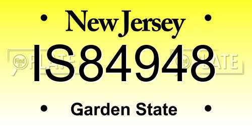 IS84948 New Jersey License Plate
