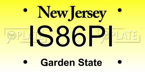 IS86PI New Jersey License Plate
