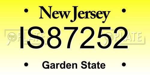 IS87252 New Jersey License Plate